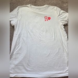 Under Armour White T-Shirt with Pink Logo